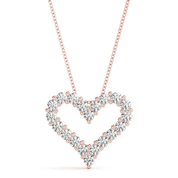 Heart Pendant (1/2 ct. tw.), Front view in rose gold