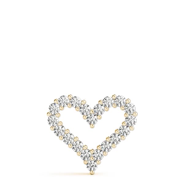Heart Pendant (1/4 ct. tw.), On hand view in yellow gold