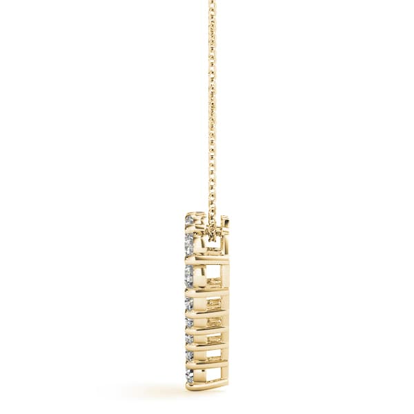 Heart Pendant (1/4 ct. tw.), Side view in yellow gold