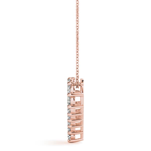 Heart Pendant (1/2 ct. tw.), Side view in rose gold