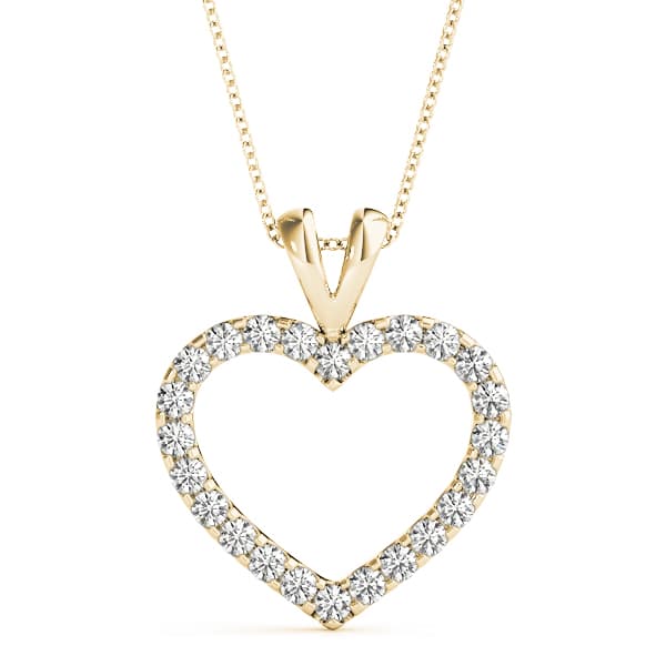 Hear Shape Pendant (0.91 ct. tw.), Front view in yellow gold