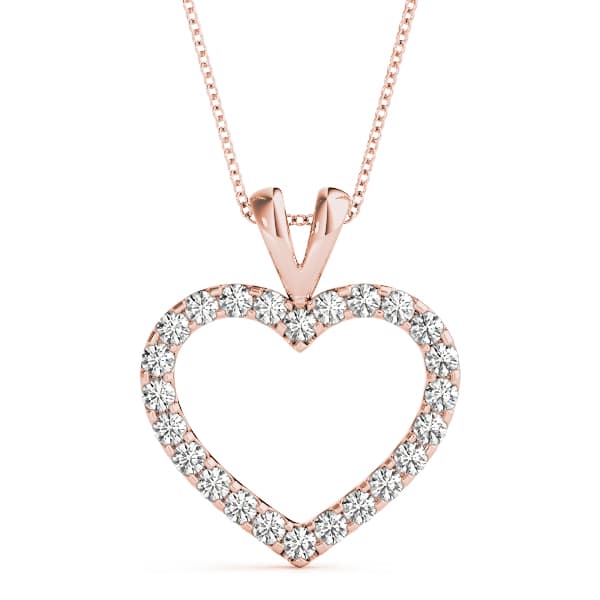 Hear Shape Pendant (1/4 ct. tw.), Front view in rose gold