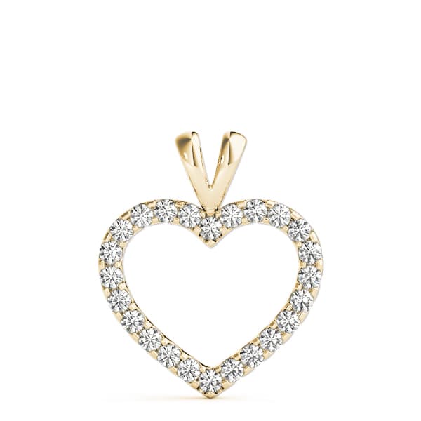 Hear Shape Pendant (0.91 ct. tw.), On hand view in yellow gold