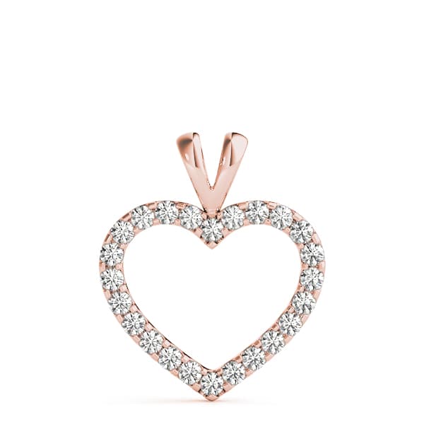 Hear Shape Pendant (1/4 ct. tw.), On hand view in rose gold