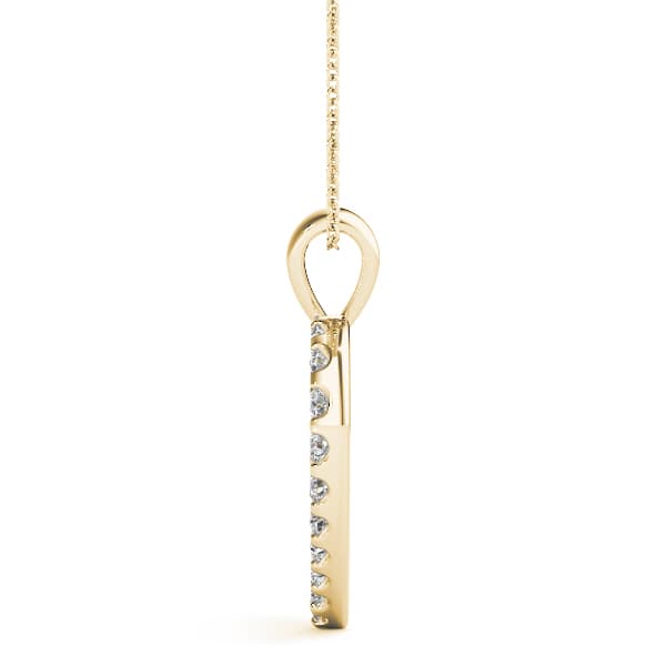 Hear Shape Pendant (0.91 ct. tw.), Side view in yellow gold
