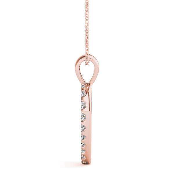 Hear Shape Pendant (1/4 ct. tw.), Side view in rose gold