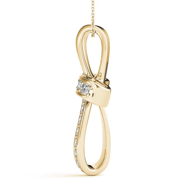 Religious Cross Pendant (1/2 ct. tw.), Side view in yellow gold