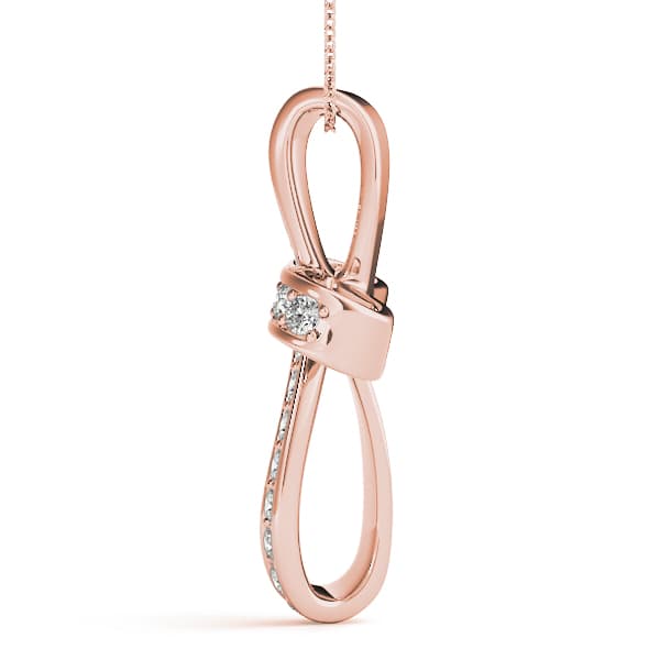 Religious Cross Pendant (1/2 ct. tw.), Side view in rose gold
