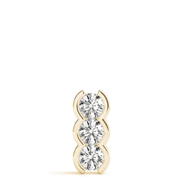 3 Stone Pendant (1/2 ct. tw.), On hand view in yellow gold