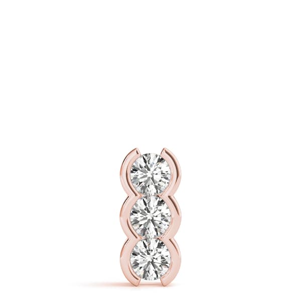 3 Stone Pendant (0.99 ct. tw.), On hand view in rose gold