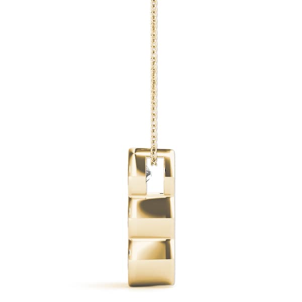 3 Stone Pendant (1/2 ct. tw.), Side view in yellow gold