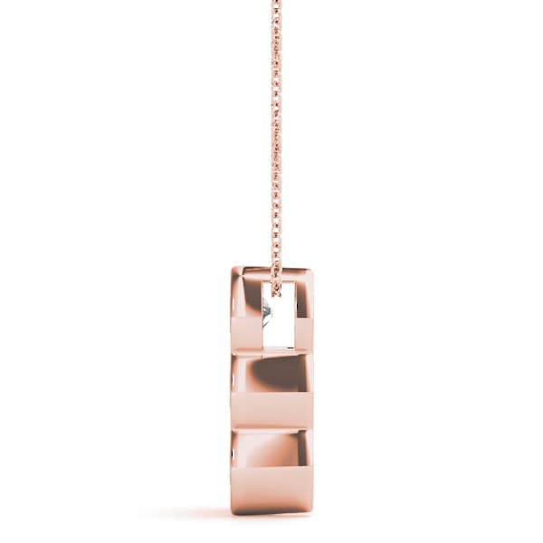 3 Stone Pendant (0.99 ct. tw.), Side view in rose gold