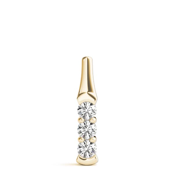3 Stone Pendant (0.99 ct. tw.), On hand view in yellow gold