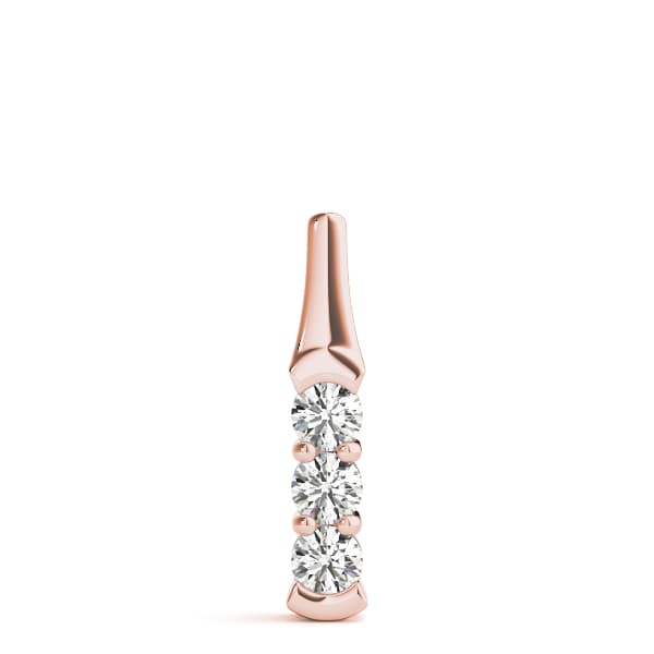 3 Stone Pendant (1/4 ct. tw.), On hand view in rose gold
