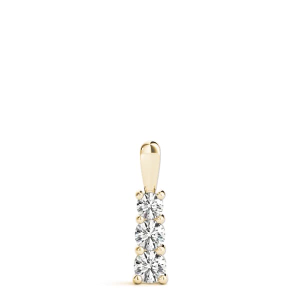 3-Stone Drop Pendants (0.18 ct. tw.), On hand view in yellow gold
