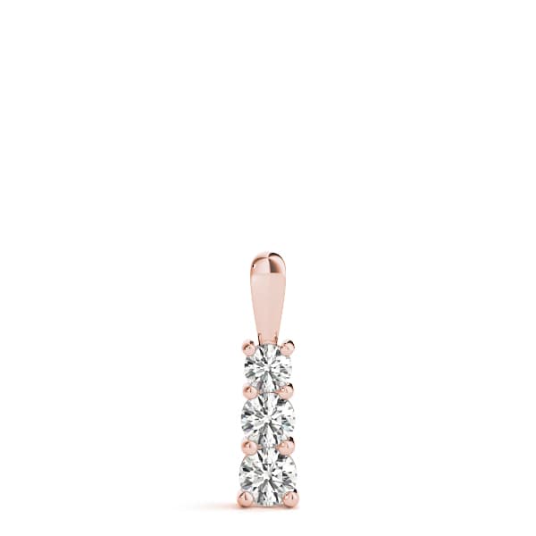 3-Stone Drop Pendants (1/3 ct. tw.), On hand view in rose gold