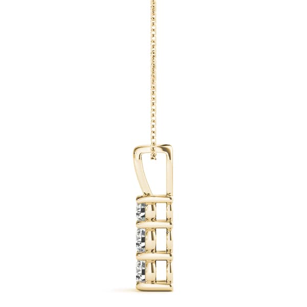 3-Stone Drop Pendants (0.18 ct. tw.), Side view in yellow gold