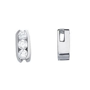 Pendants 3 Stone — White Gold