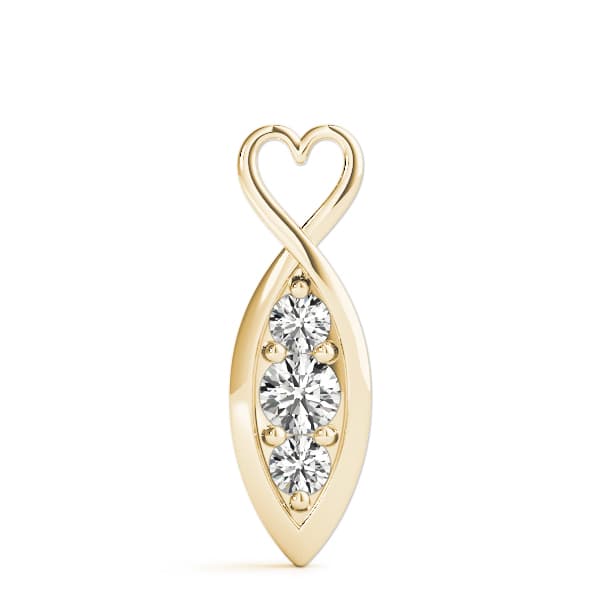 Heart Infinity 3-Stone Pendant (1/4 ct. tw.), On hand view in yellow gold