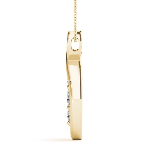 Heart Infinity 3-Stone Pendant (1/4 ct. tw.), Side view in yellow gold