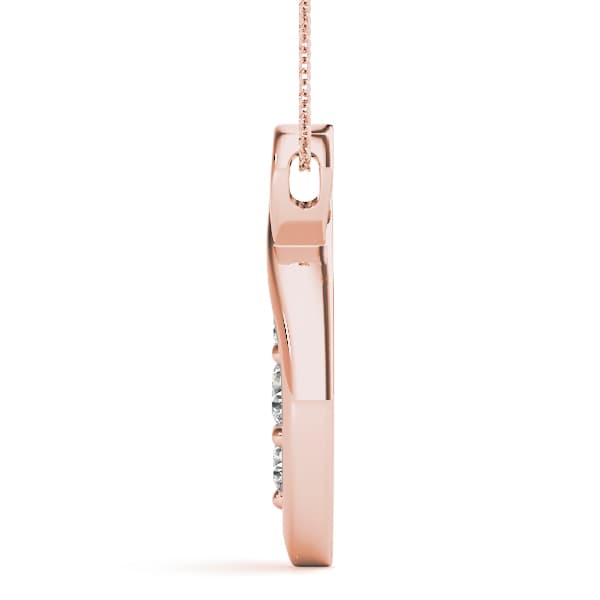 Heart Infinity 3-Stone Pendant (1/4 ct. tw.), Side view in rose gold