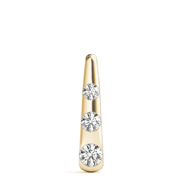 3 Stone Pendant (1/2 ct. tw.), On hand view in yellow gold