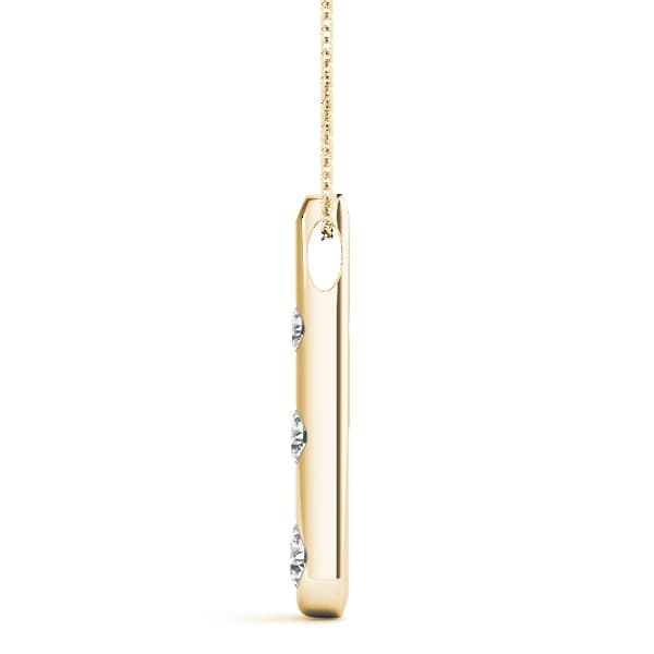 3 Stone Pendant (1/2 ct. tw.), Side view in yellow gold