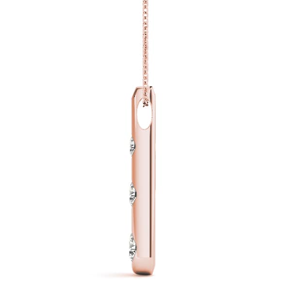 3 Stone Pendant (1/4 ct. tw.), Side view in rose gold
