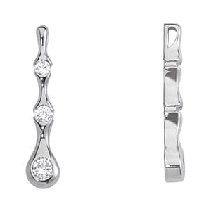 Pendants 3 Stone — White Gold