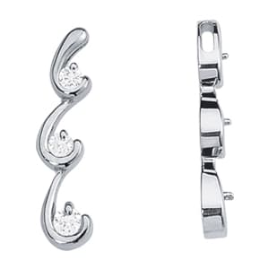 Pendants 3 Stone — White Gold