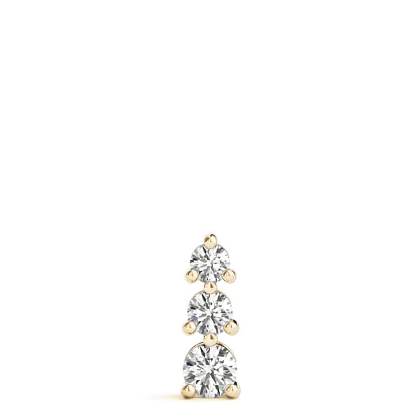 3-Stone Drop Pendant (1/4 ct. tw.), On hand view in yellow gold