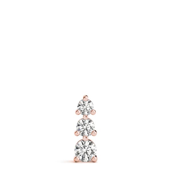 3-Stone Drop Pendant (1/2 ct. tw.), On hand view in rose gold