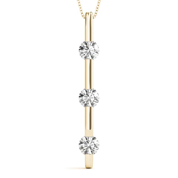 3 Stone Pendant (1/4 ct. tw.), Front view in yellow gold