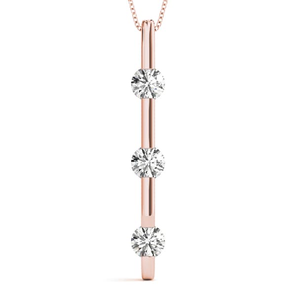 3 Stone Pendant (1.95 ct. tw.), Front view in rose gold