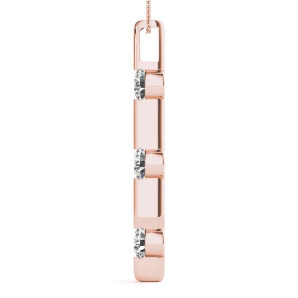 3 Stone Pendant (1.95 ct. tw.), Side view in rose gold
