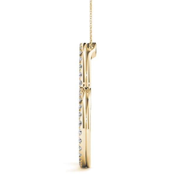 Heart Pendant (2 ct. tw.), Side view in yellow gold