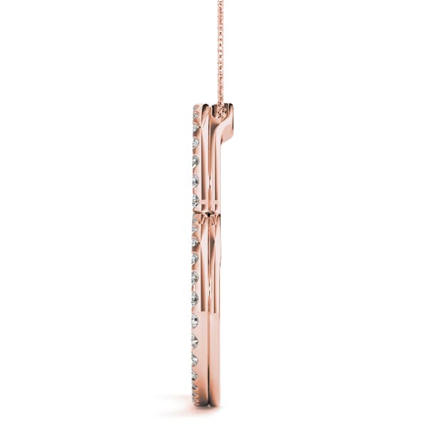 Heart Pendant (1/2 ct. tw.), Side view in rose gold