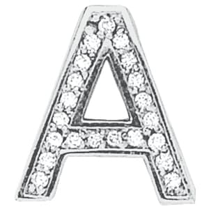 Initial A Pendant — A — White Gold