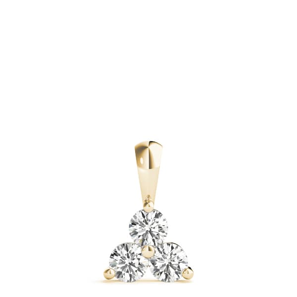 3 Stone Pendant (1/2 ct. tw.), On hand view in yellow gold