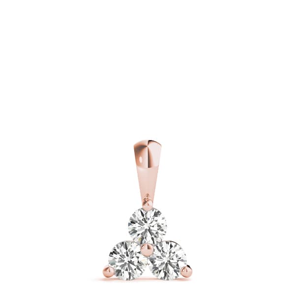 3 Stone Pendant (0.99 ct. tw.), On hand view in rose gold