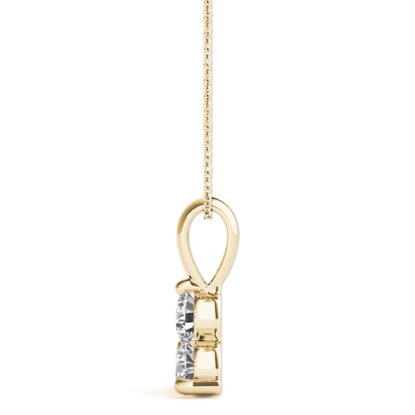3 Stone Pendant (1/2 ct. tw.), Side view in yellow gold