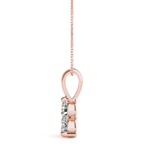 3 Stone Pendant (0.99 ct. tw.), Side view in rose gold