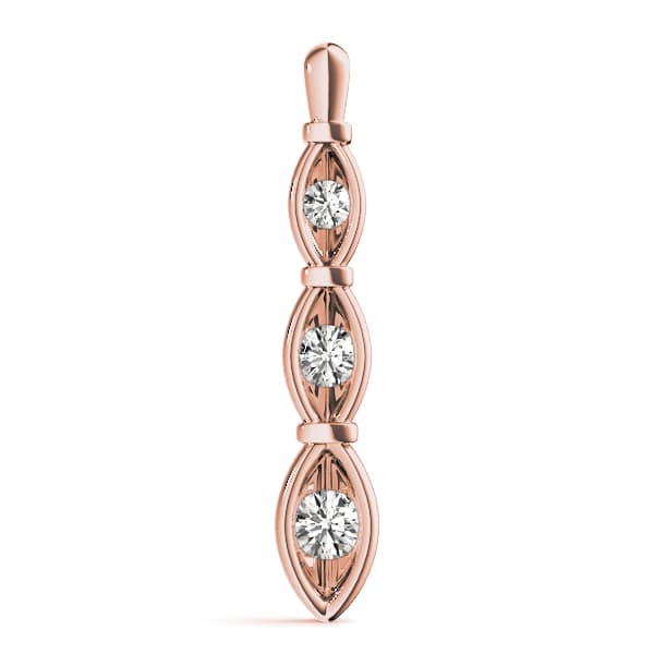 3 Stone Pendant (1/2 ct. tw.), On hand view in rose gold