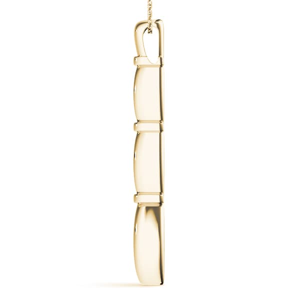 3 Stone Pendant (1/4 ct. tw.), Side view in yellow gold