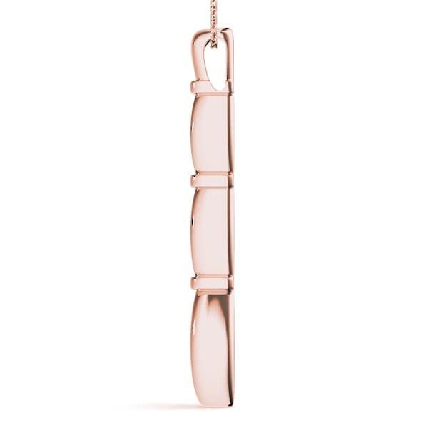 3 Stone Pendant (1/2 ct. tw.), Side view in rose gold