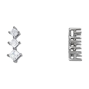 Pendants 3 Stone — White Gold