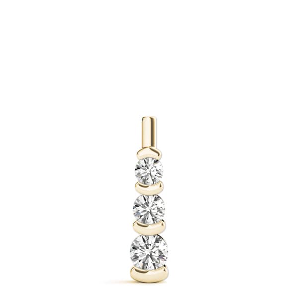 3 Stone Pendant (1 ct. tw.), On hand view in yellow gold