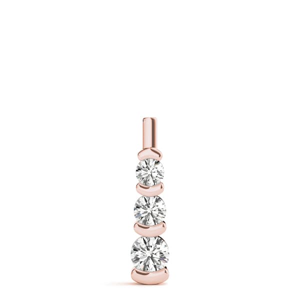 3 Stone Pendant (1 ct. tw.), On hand view in rose gold