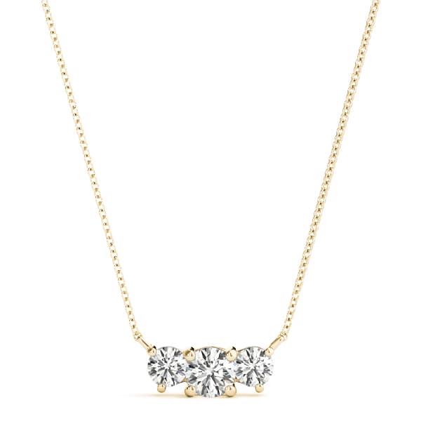 3-Stone Pendant (1/4 ct. tw.), Front view in yellow gold