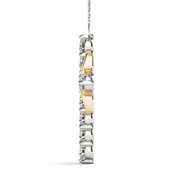 Cross Pendant (1 ct. tw.), Side view in yellow gold